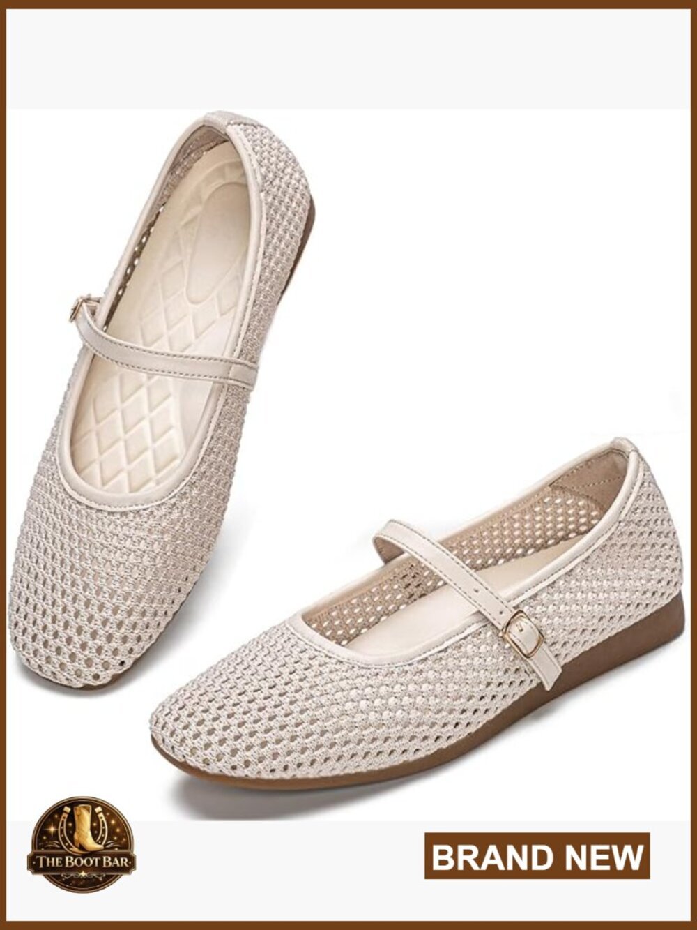 Women's Mary Jane Flats Square Toe Ballet with Arch Support Washable Non Slip